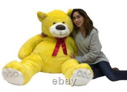 Giant 5 Foot Yellow Teddy Bear Soft Big Plush 60 Inch Stuffed Animal Made in USA