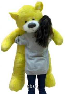 Giant 5 Foot Yellow Teddy Bear Soft Big Plush 60 Inch Stuffed Animal Made in USA