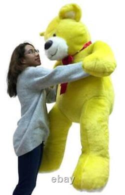 Giant 5 Foot Yellow Teddy Bear Soft Big Plush 60 Inch Stuffed Animal Made in USA