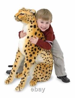 Giant Cheetah Lifelike Stuffed Animal Toy Kids Plush Toddler Cuddly Soft Decor