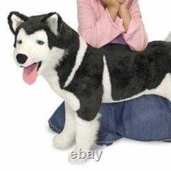 Giant Siberian Husky Lifelike Stuffed Animal Dog Toy Kids Play Plush Toddler 2ft