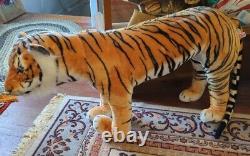 Giant Standing Tiger Plush Stuffed Animal Life Size By Fiesta 46 L X 23 T