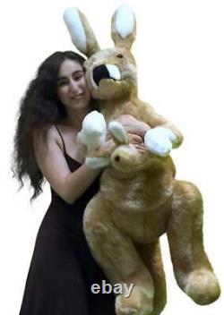 Giant Stuffed Kangaroo 42 Inches With Baby in Pouch Made in the USA America