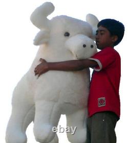 Giant Stuffed White Buffalo 44 Inch Native American Indian Plush Animal Made USA