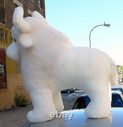 Giant Stuffed White Buffalo 44 Inch Native American Indian Plush Animal Made USA