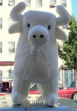Giant Stuffed White Buffalo 44 Inch Native American Indian Plush Animal Made USA