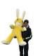Giant Stuffed Yellow Bunny 60 Inch Soft Big Plush Rabbit 5 Foot Rabbit Made Usa