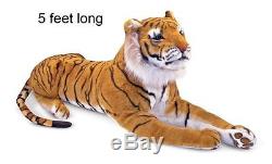 Giant Tiger Stuffed Animal Plush Soft Doll Toy Kids Cuddle Pillow Lifelike Jumbo