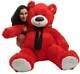 Giant Valentine Red Teddy Bear, Big Plush Soft Stuffed Animal Made In America