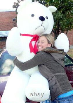 Giant White Teddy Bear 6 Feet Tall Soft Plush Huge Stuffed Animal Made in USA