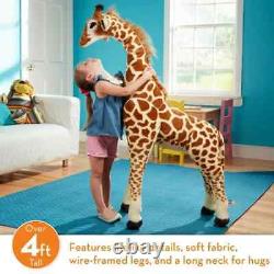 Gigantic Stuffed Giraffe Animal Plush Kids Toy 57.5 Tall Lifelike LG Soft Jumbo