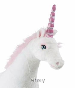 Girl Unicorn Plush Toy Stuffed Soft Kids Cuddly Animal 3ft Tall Surface Washable