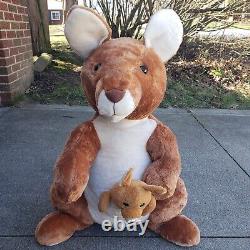 Goffa Jumbo Child Size Kangaroo & Baby Joey In Pouch 31 Plush Stuffed Animal