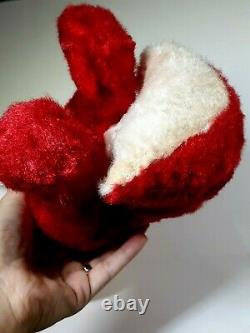 Gorgeous Vintage Rushton Slick Hot Red Foxy Fox Plush Stuffed Animal With Rubber