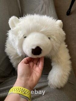 Gund PHILLIP Jumbo Polar Bear Plush Lying Flat 36 White Shaggy Realistic Stuff