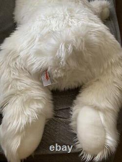 Gund PHILLIP Jumbo Polar Bear Plush Lying Flat 36 White Shaggy Realistic Stuff