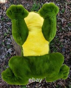 HTF Hermann Teddy Original Green Yellow Frog 24 West Germany Plush Stuffed Big