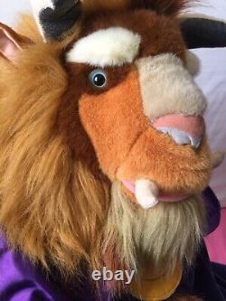 HTF Rare Disney Beast Plush Jumbo Large Beauty & The Beast 36 Tall Damaged