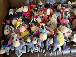 HUGE BUNDLE 47X Eeyore Beanie Plush Soft Toy Collection Disney Store WITH TAGS
