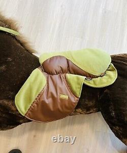 HUGE Horse Plush With Saddle & Reins Rare Stuffed Animal Hugfun Sit/Ride On 3ft+