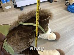 HUGE Horse Plush With Saddle & Reins Rare Stuffed Animal Hugfun Sit/Ride On 3ft+