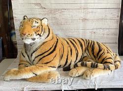 HUGE Life size TIGER Giant Stuffed Animal Soft Plush Realistic Big Cat Features