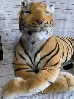 HUGE Life size TIGER Giant Stuffed Animal Soft Plush Realistic Big Cat Features