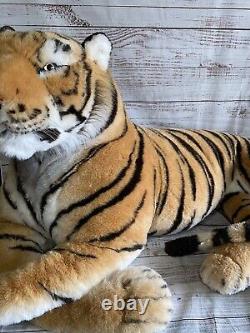 HUGE Life size TIGER Giant Stuffed Animal Soft Plush Realistic Big Cat Features