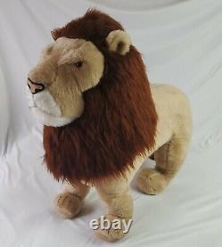 HUGE Standing Stuffed Male Lion Plush Ganz Toy Animal Clean Brown