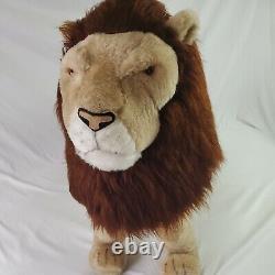 HUGE Standing Stuffed Male Lion Plush Ganz Toy Animal Clean Brown