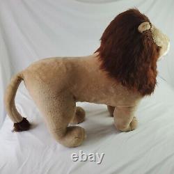 HUGE Standing Stuffed Male Lion Plush Ganz Toy Animal Clean Brown