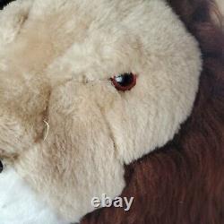 HUGE Standing Stuffed Male Lion Plush Ganz Toy Animal Clean Brown