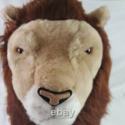 HUGE Standing Stuffed Male Lion Plush Ganz Toy Animal Clean Brown