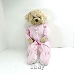 Happiness Express Snoozems Bear Pink Thermal Pajamas 17 Stuffed Animal Plush