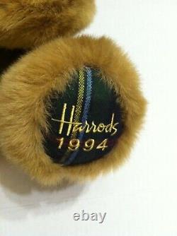 Harrods Highland Christmas Plush Plaid Brown Teddy Bear 1994 Vintage