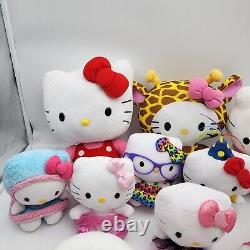 Hello Kitty Lot Of 15 Mixed Sanrio / TY Plush Stuffed Animal Toys