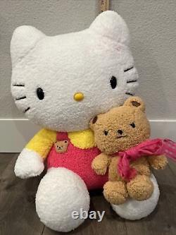 Hello Kitty with Teddy Bear RARE Stuffed Animal Plush 17 With Tag Missing Bow
