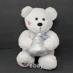 Hershey's Kisses Teddy Bear 12 Plush Stuffed Animal White Silver Kissing Sounds