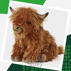 Highland Cow with Mooing Sound, Realistic Soft Cuddly Farm Toy, Naturli Eco-Frie
