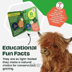 Highland Cow with Mooing Sound, Realistic Soft Cuddly Farm Toy, Naturli Eco-Frie