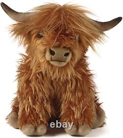 Highland Cow with Mooing Sound, Realistic Soft Cuddly Farm Toy, Naturli Eco-Frie