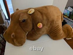 Huge 35in German Steiff Mocky Hippopotamus Stuffed Animal Plush 085444 New