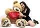 I Love You Giant Teddy Bear 5 Foot Soft Teddybear With Heart Pillow Brand New