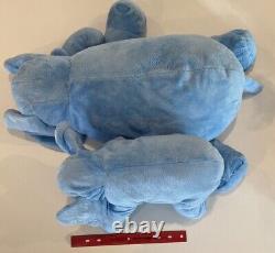 IKEA Plush Elephant Blue Cartoon Toys 24 and 14 Soft Floppy Stuffed Animal Set