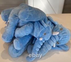 IKEA Plush Elephant Blue Cartoon Toys 24 and 14 Soft Floppy Stuffed Animal Set