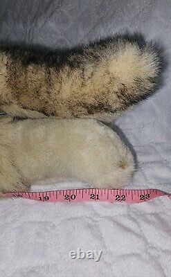 JAAG Wolf 20 Plush Beige Tan Black Brown Dog Realistic Stuffed Animal EXCELENT