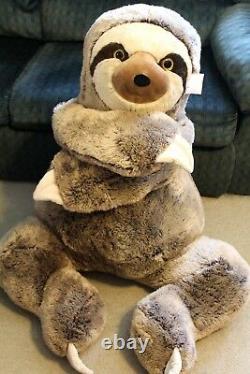 JUMBO SLOTH PLUSH 4 Feet Tall X-Large Stuffed Animal HUGE BIG GIANT XL Buddy New