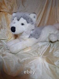 Jaag Plush Stuffed Timber Wolf Dog Coyote Lying Pose 21