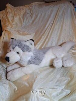 Jaag Plush Stuffed Timber Wolf Dog Coyote Lying Pose 21