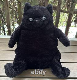 Jellycat Amore Cat Medium Black Textured Plush Kitty Stuffed Animal 11 Preowned